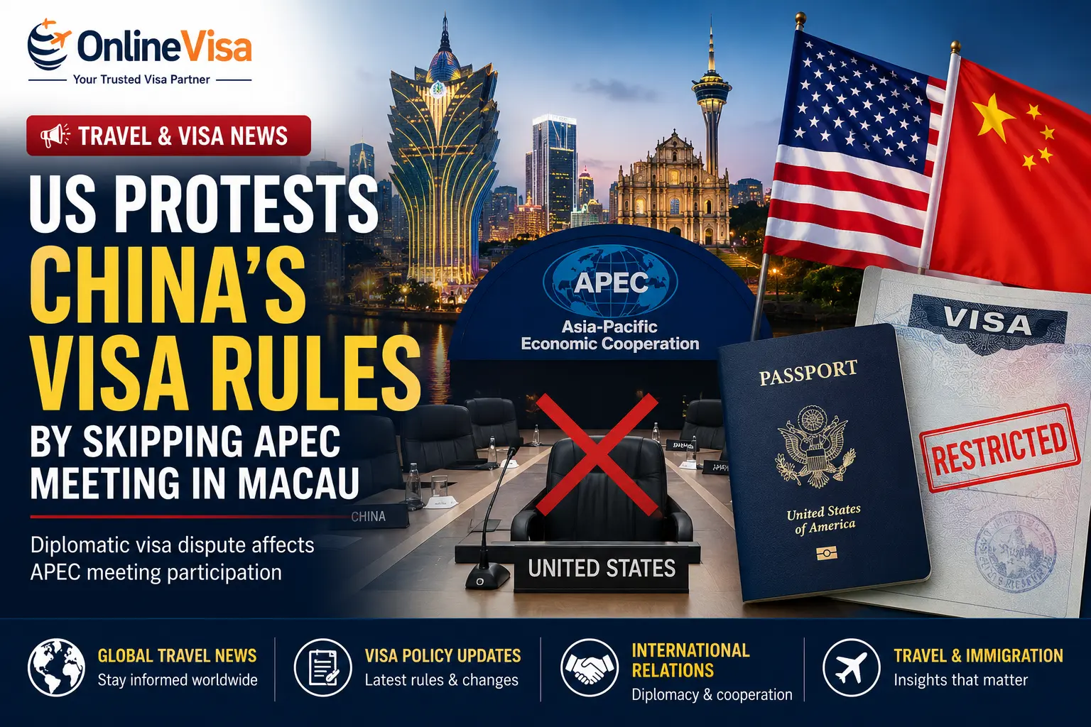 US Protests China's Visa Rules by Skipping APEC Meeting in Macau
